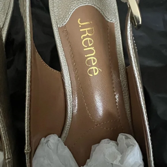 NWOB J. Renee Mayetta Slingback Pearlized Patent Pumps size 8W - Picture 3 of 7